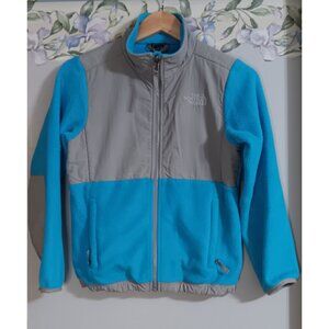 The North Face Medium Blue Grey Denali Fleece Outdoor Casual School Zip Jacket
